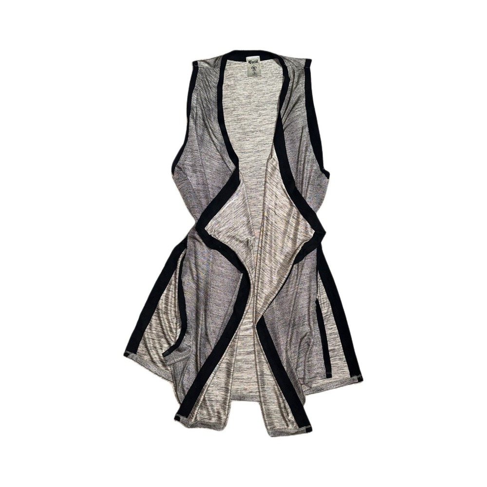 Vocal Snake Print Faux Suede Silver Black Trim Duster Vest Ladies Sz Large